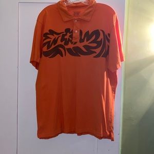 XL Early 2000s Orange Old Navy Hawaiian Polo
